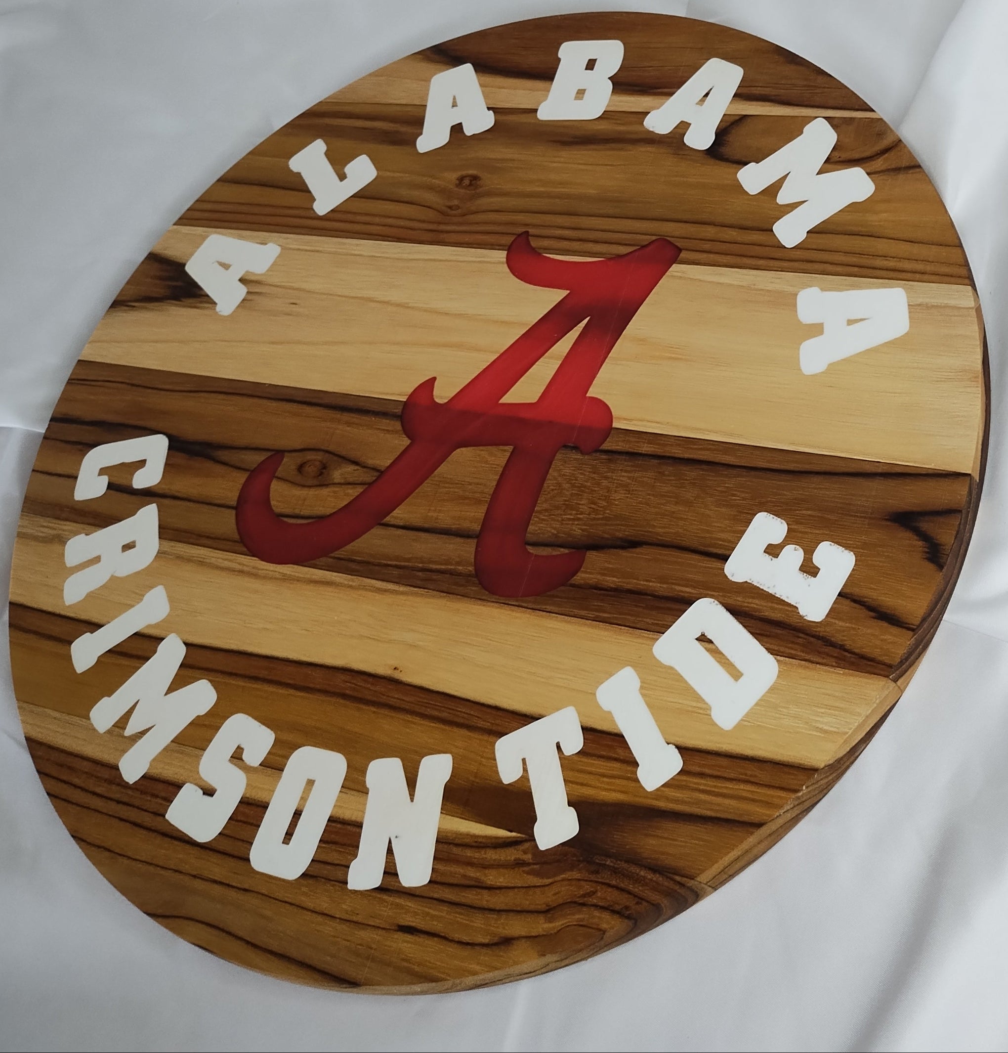 Alabama Crimson Tide Epoxy inlay 15" Teak