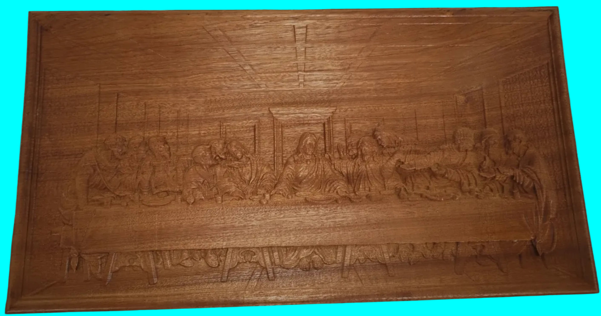 The Last Supper 3D Carving in Mahogany - Large 
