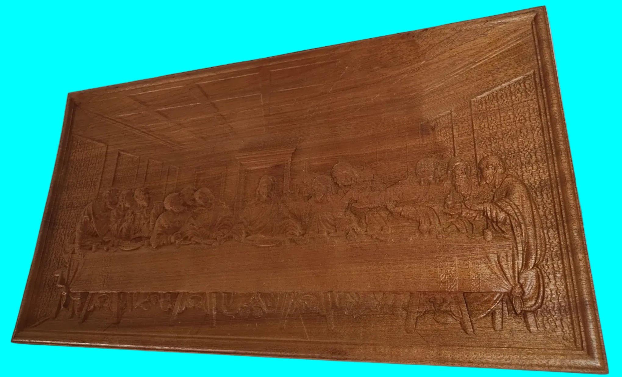 The Last Supper 3D Carving in Mahogany - Large