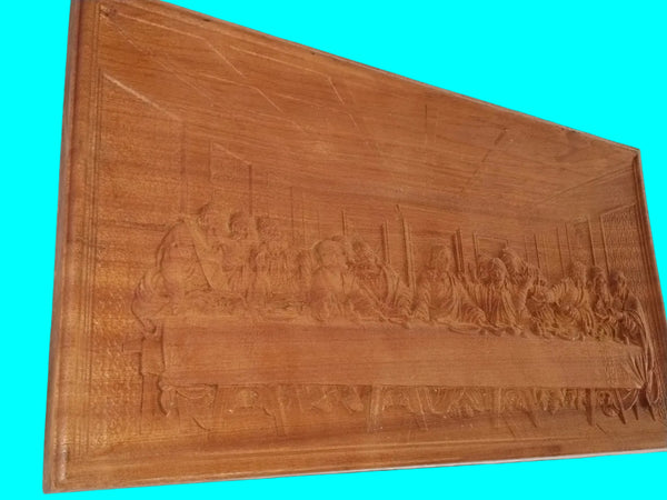 The Last Supper 3D Carving in Mahogany - Large
