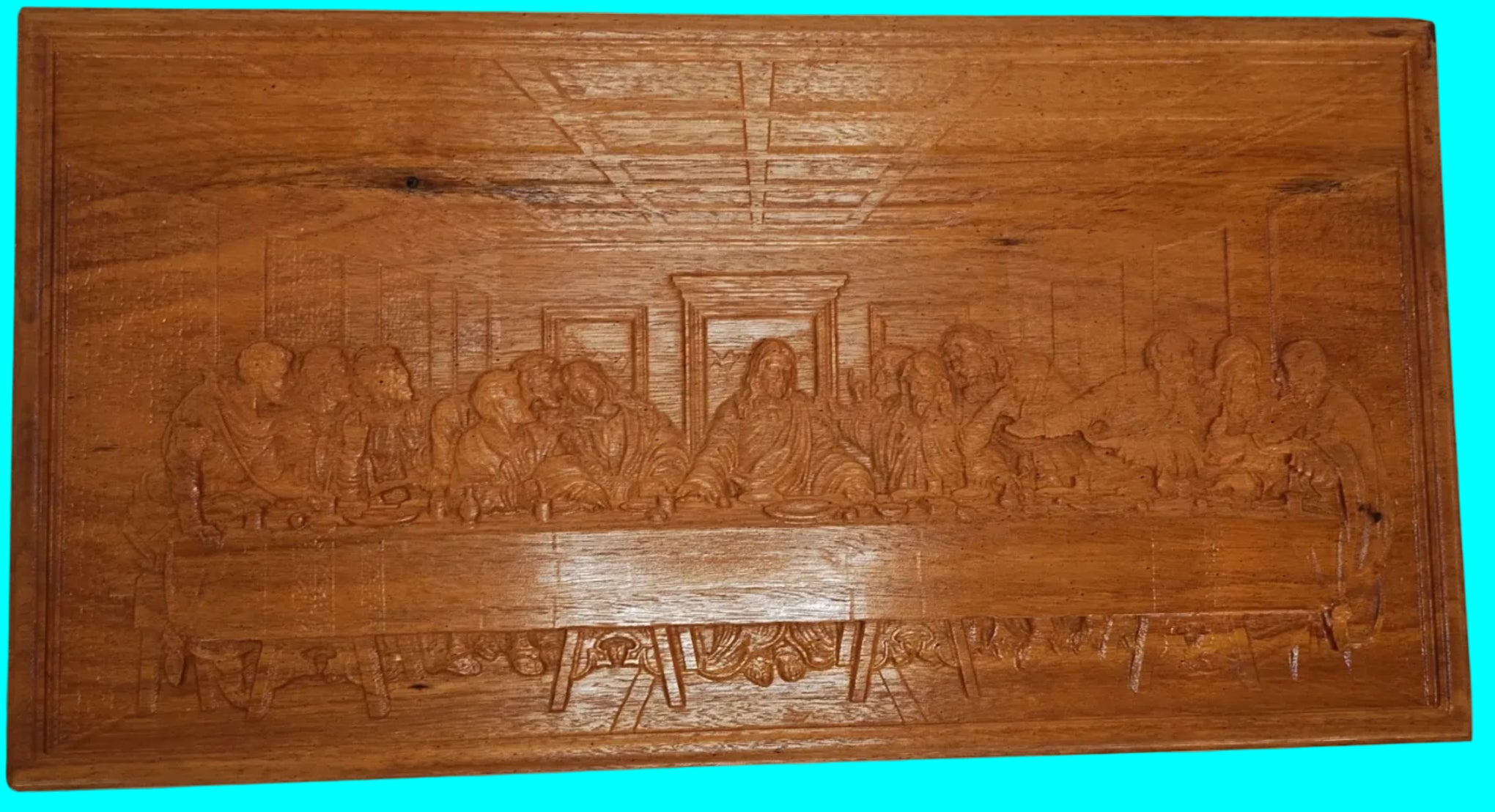 The Last Supper 3D Carving in Tigerwood - Medium