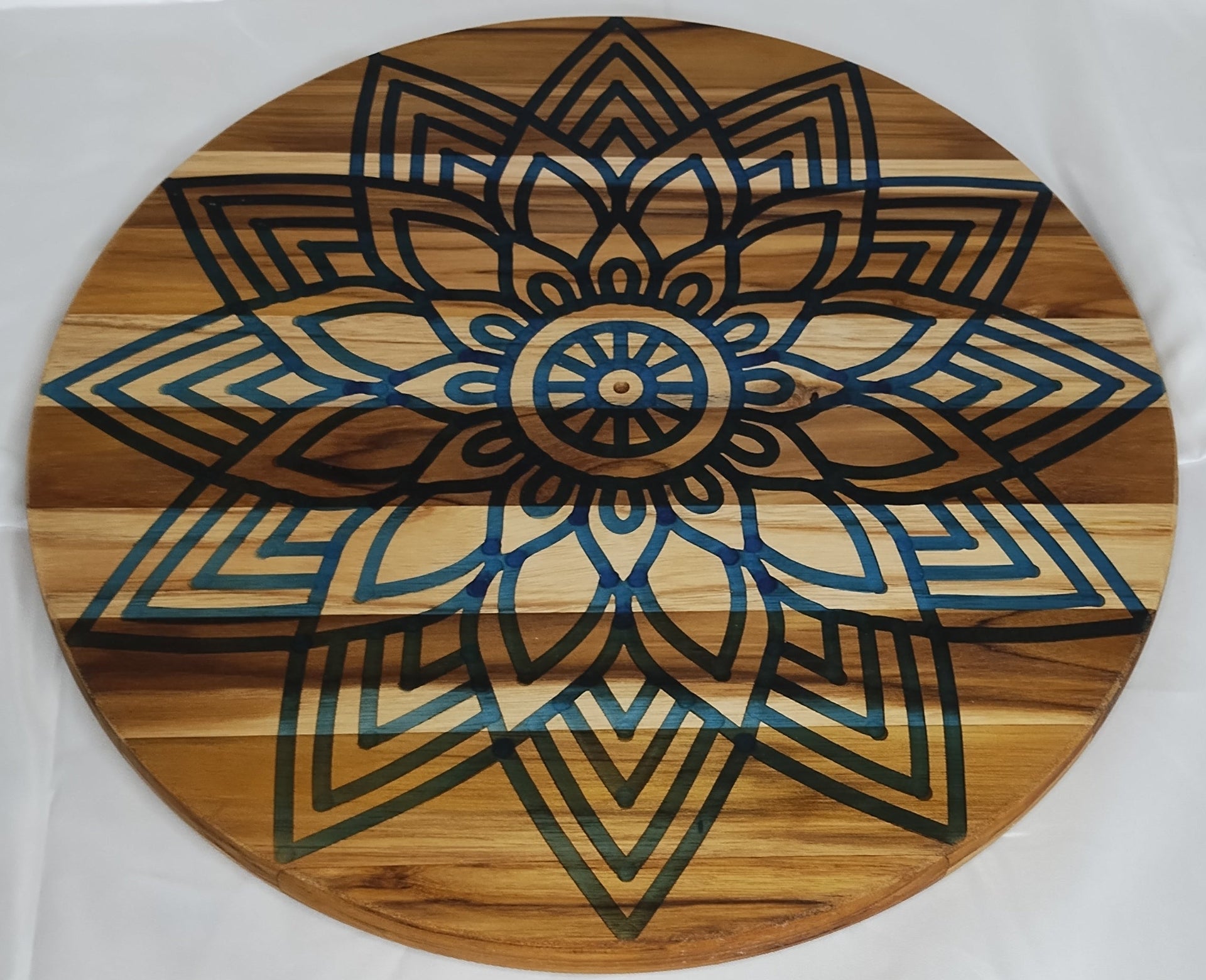 15" Mandala inlay in Teak