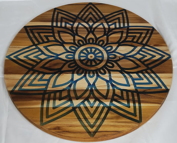 15" Mandala inlay in Teak