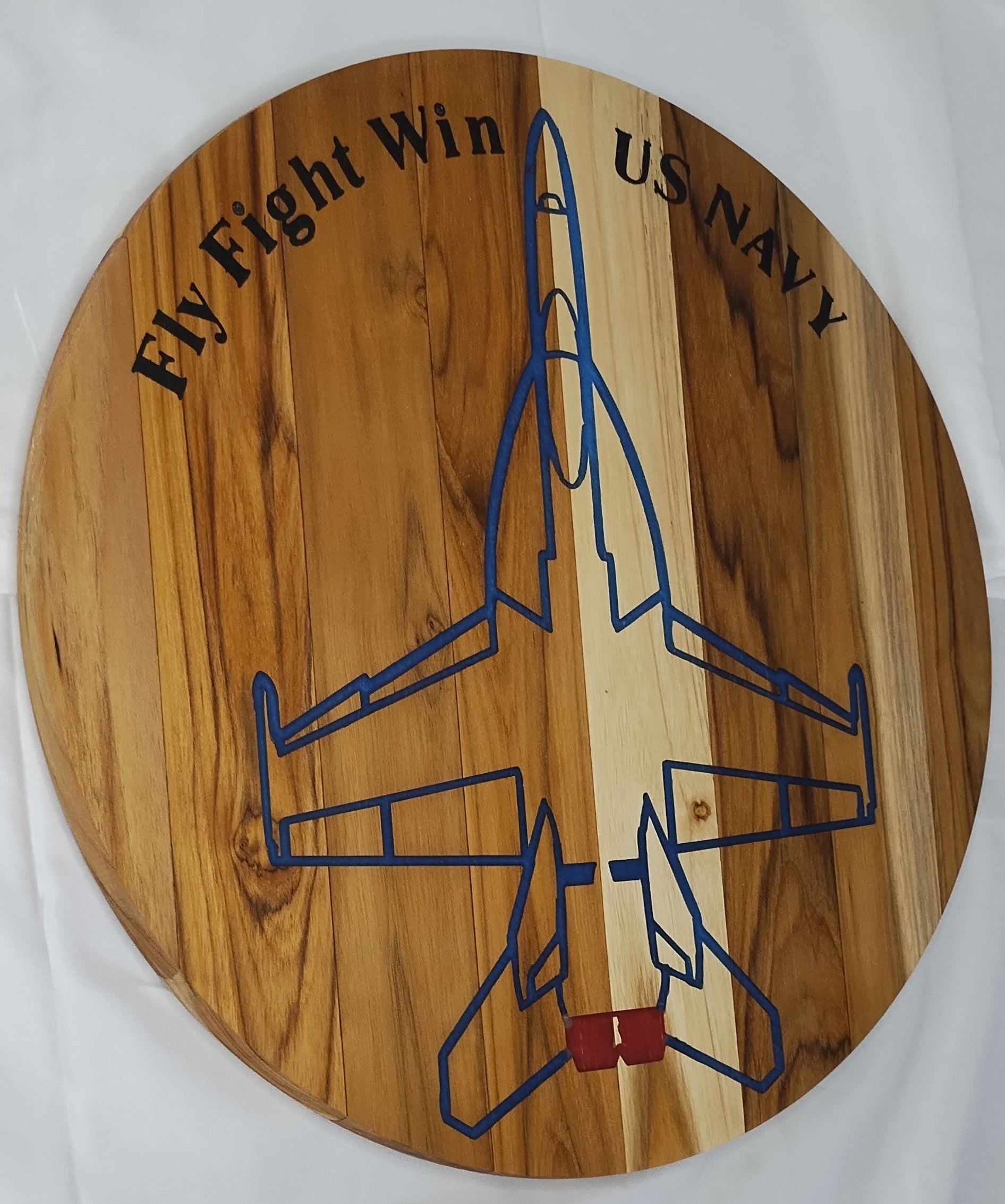 Navy F-18 Super Hornet Inlay - 15" Teak