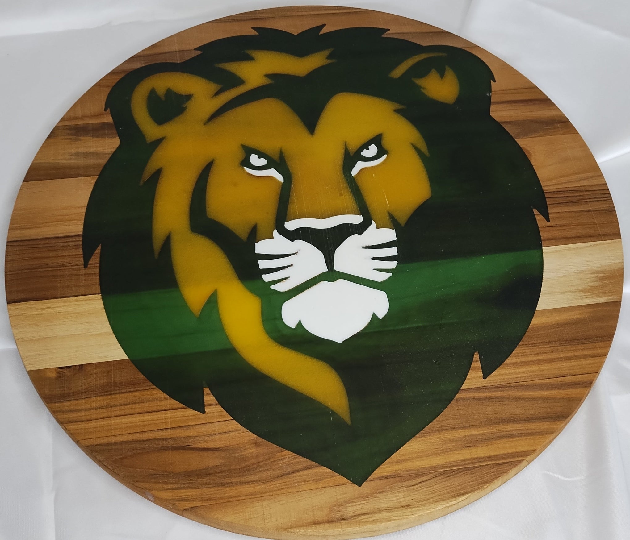 SLU Lion 3 Color Epoxy Inlay 15" in Teak