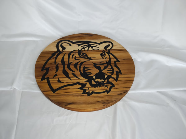 Tiger Inlay in 15" Round Teak